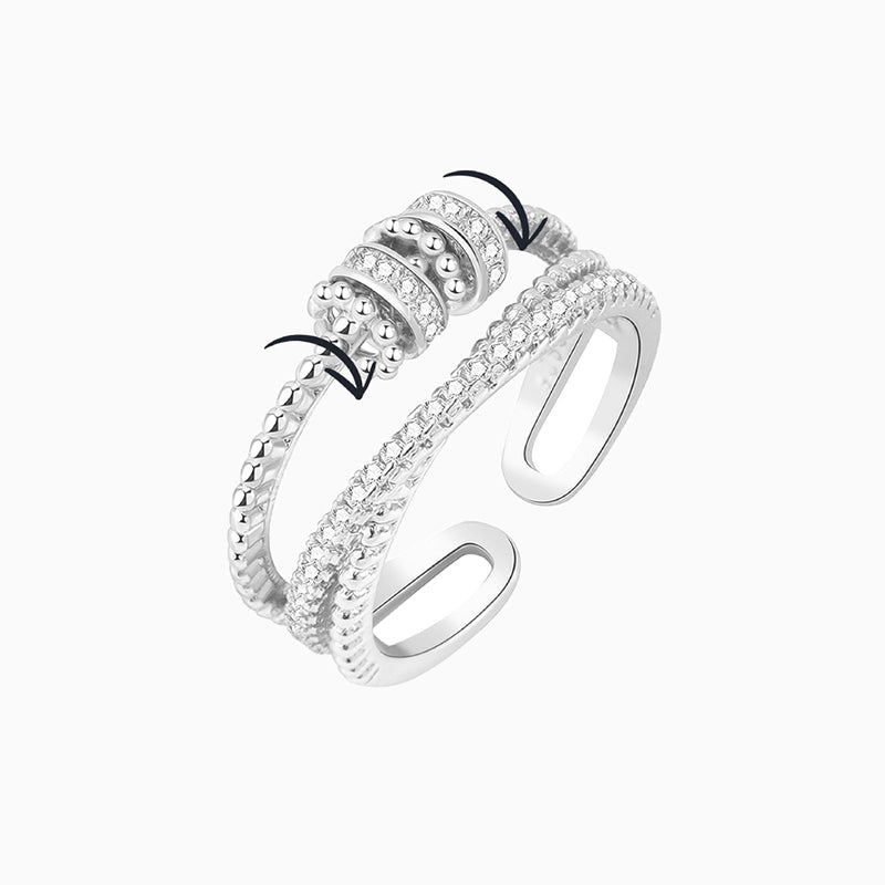 Elegante anello regolabile a doppio strato
