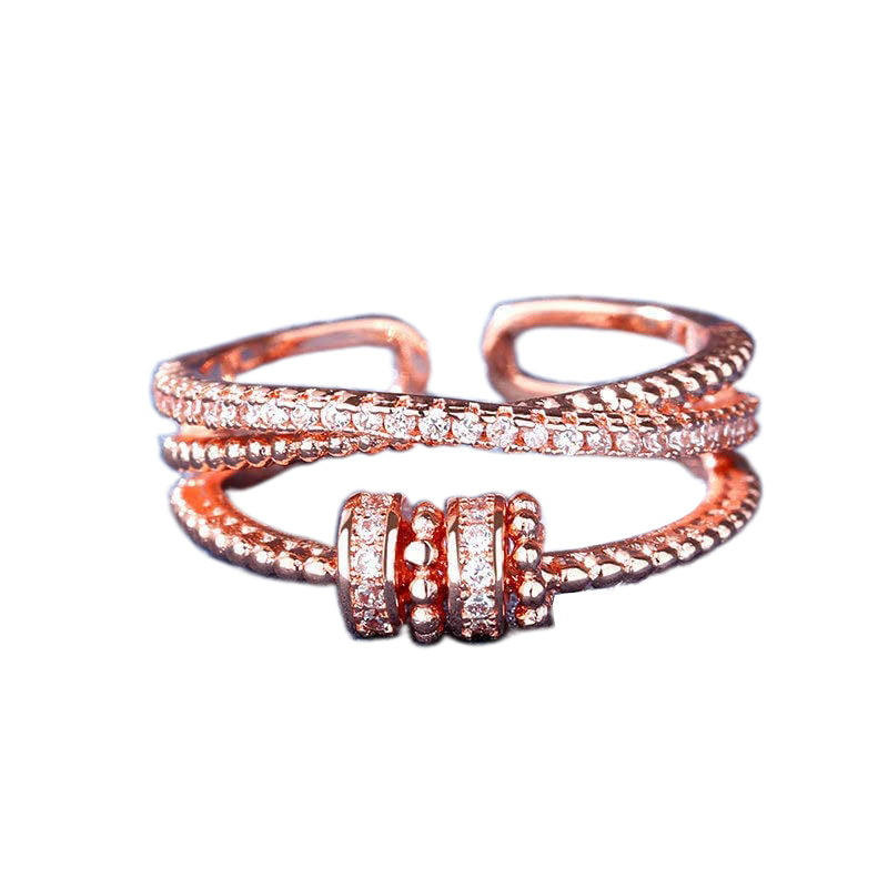 Elegante anello regolabile a doppio strato