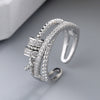 Elegante anello regolabile a doppio strato