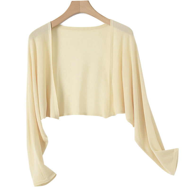 Cardigan estivo in lino senza bottoni