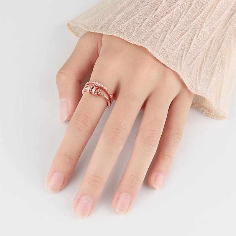 Elegante anello regolabile a doppio strato