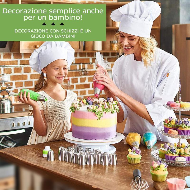 Set di beccucci in acciaio inox (13 pezzi) per cupcakes e decorazioni per torte