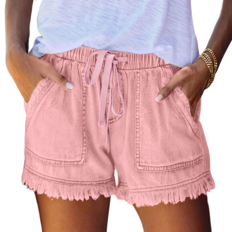 Pantaloncini Di Jeans Casual Da Donna