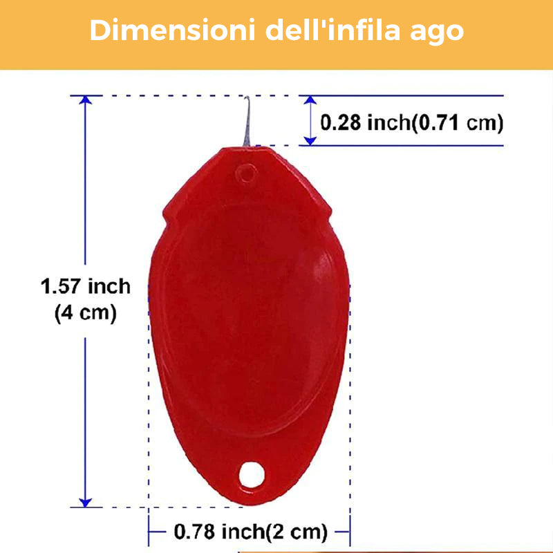 Infila ago per cucire a mano
