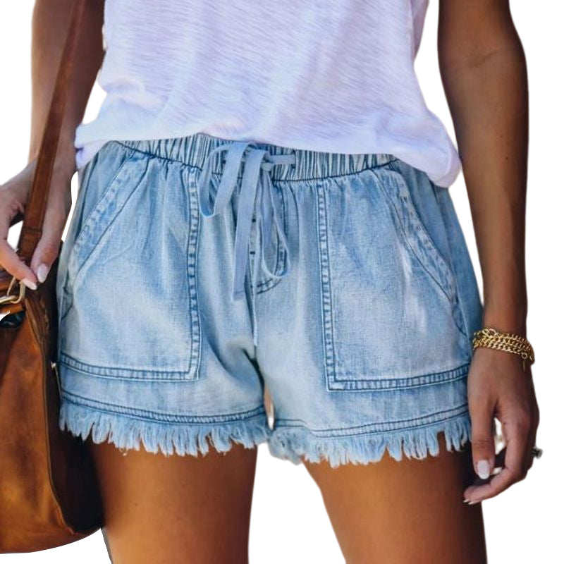 Pantaloncini Di Jeans Casual Da Donna