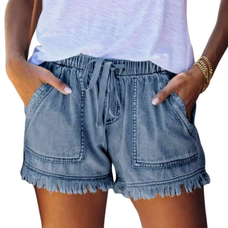 Pantaloncini Di Jeans Casual Da Donna