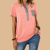 T-shirt da donna a maniche corte casual ampia monopetto