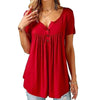 T-shirt Da Donna Con Bottoni Increspati Tinta Unita