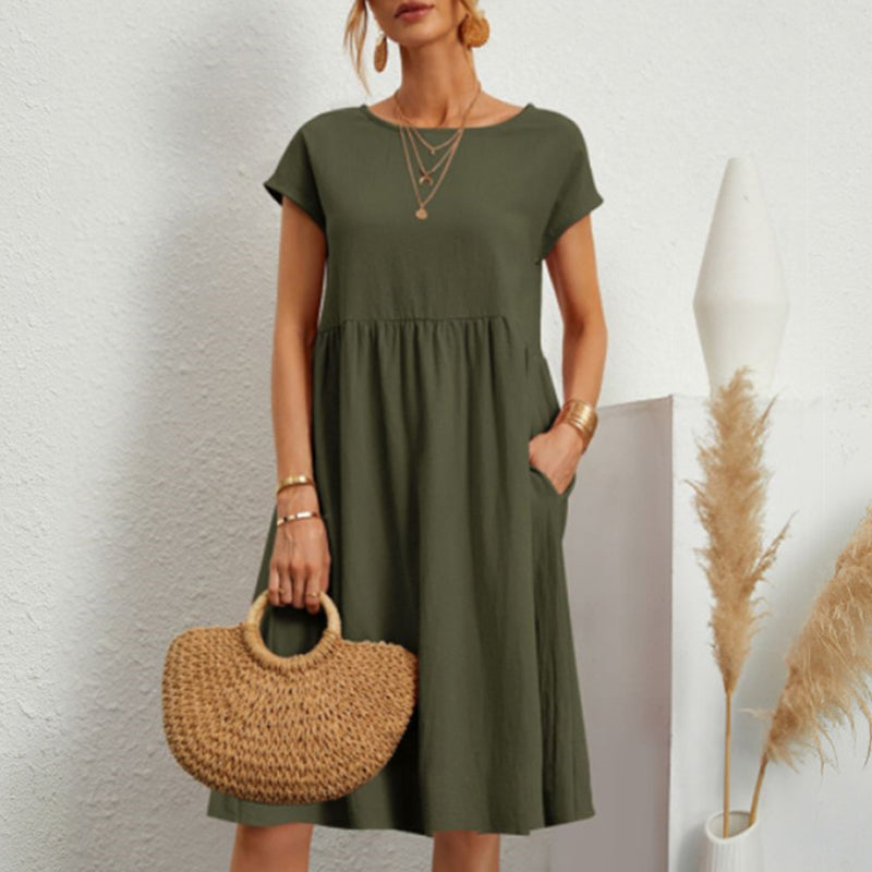 Abito Girocollo Da Donna In Cotone