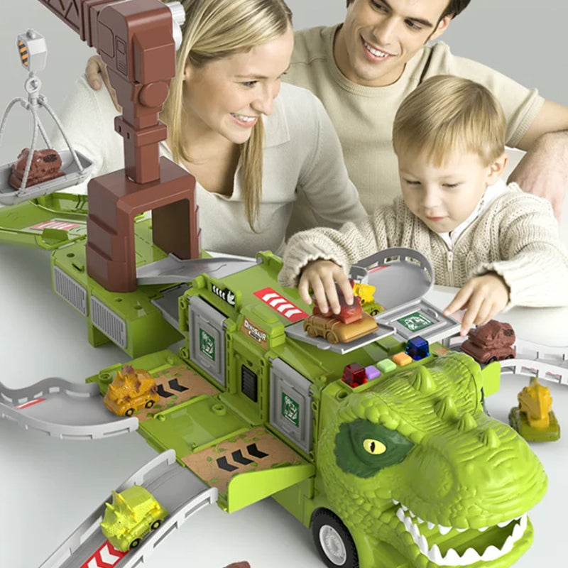 Set di Giocattoli da Pista per Camion di Dinosauri