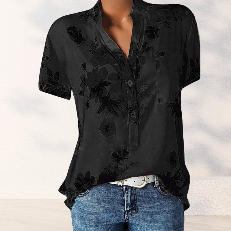 Camicia con tasche a fantasia floreale