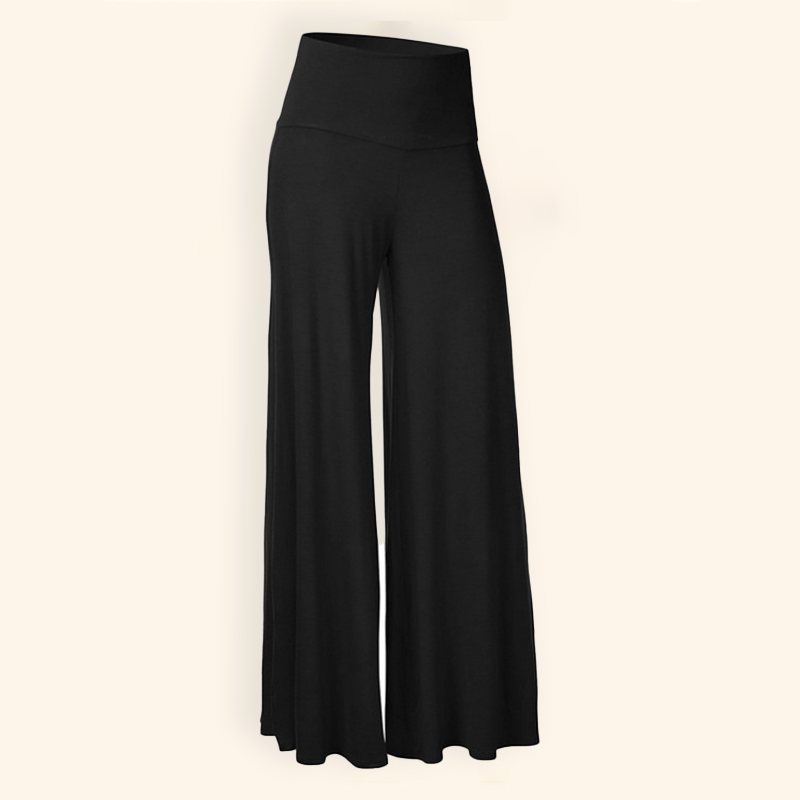 Pantaloni a gamba larga a vita alta in tinta unita dove gratis