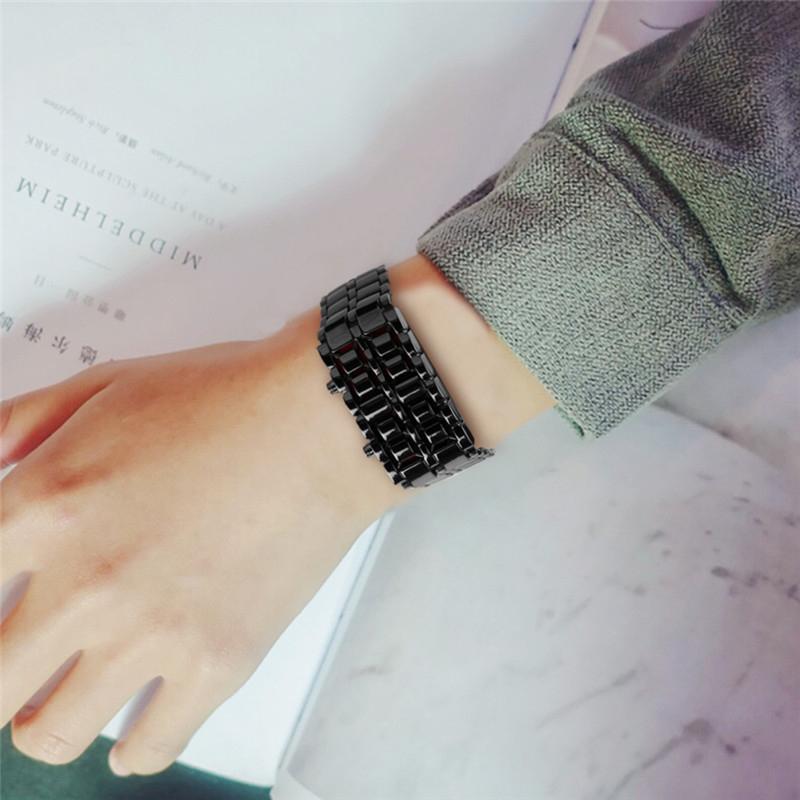 Orologio da uomo digitale con bracciale in acciaio inossidabile Lava LED