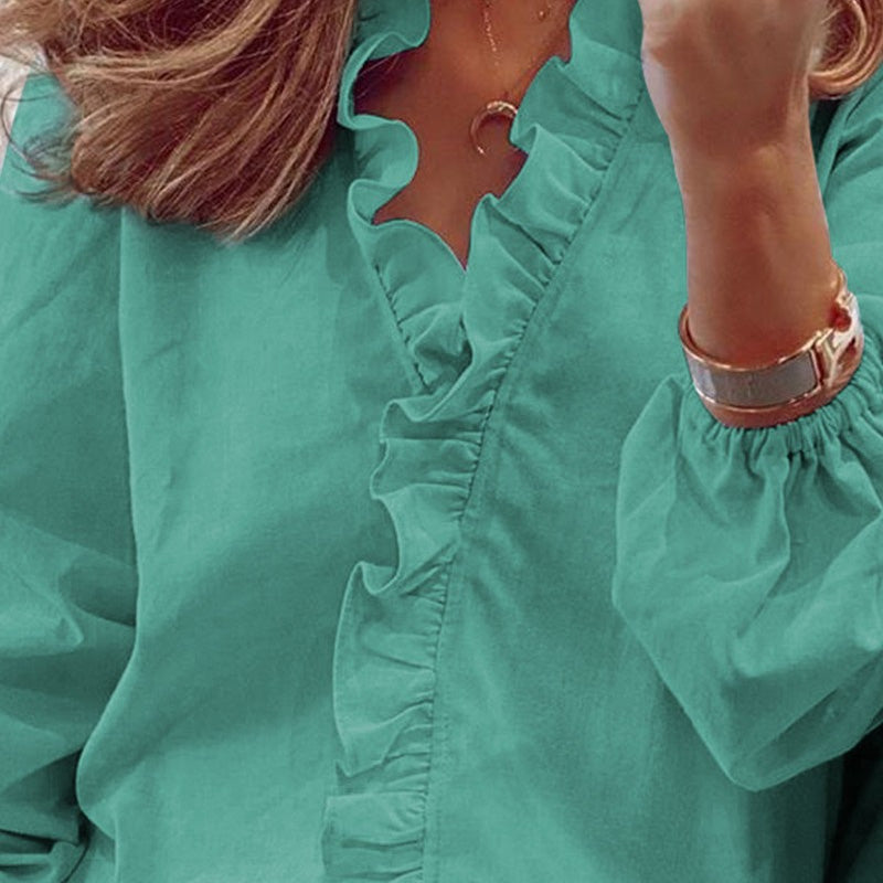 🎉Speciali estive🎉Camicia da donna a maniche lunghe con volant