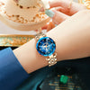 Orologio impermeabile da donna con quadrante con diamanti stellati