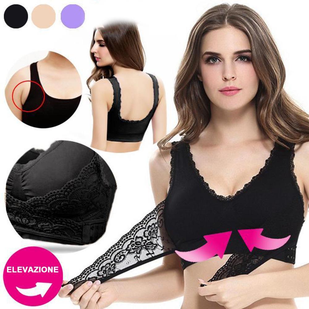 Reggiseno di sollevamento in pizzo con fibbia anteriore senza fili