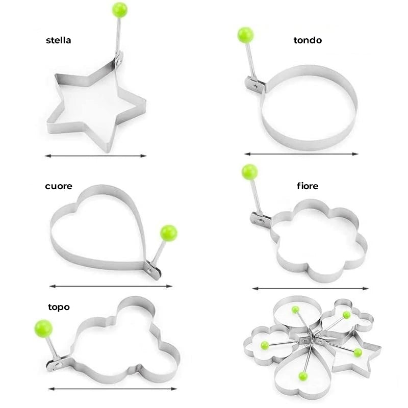 Stampi per uova fritte in acciaio inossidabile