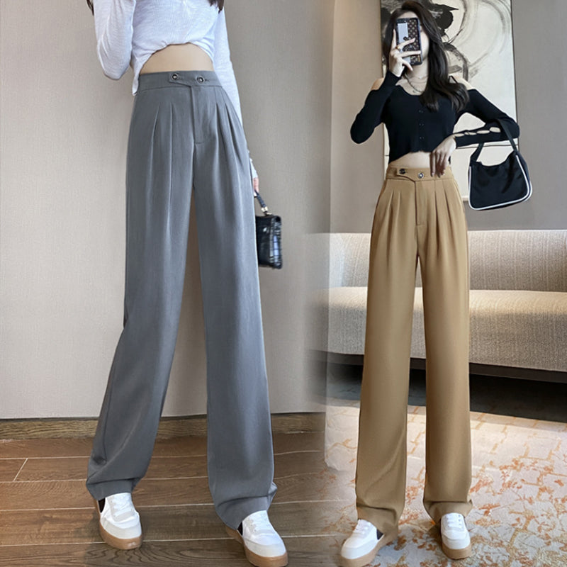 Pantaloni A Gamba Larga Da Donna A Vita Alta