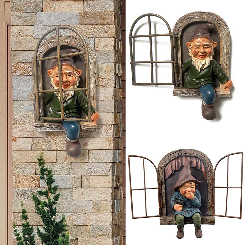 Decorazione da giardino con statua di gnomo