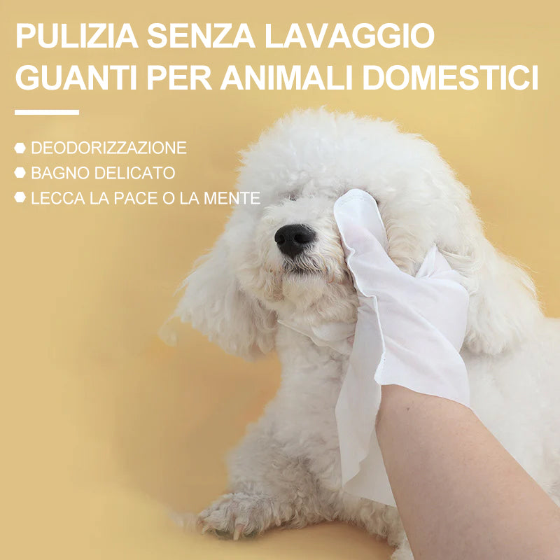Guanti senza lavaggio per animali domestici