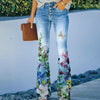 Pantaloni casual skinny da donna con fantasia floreale