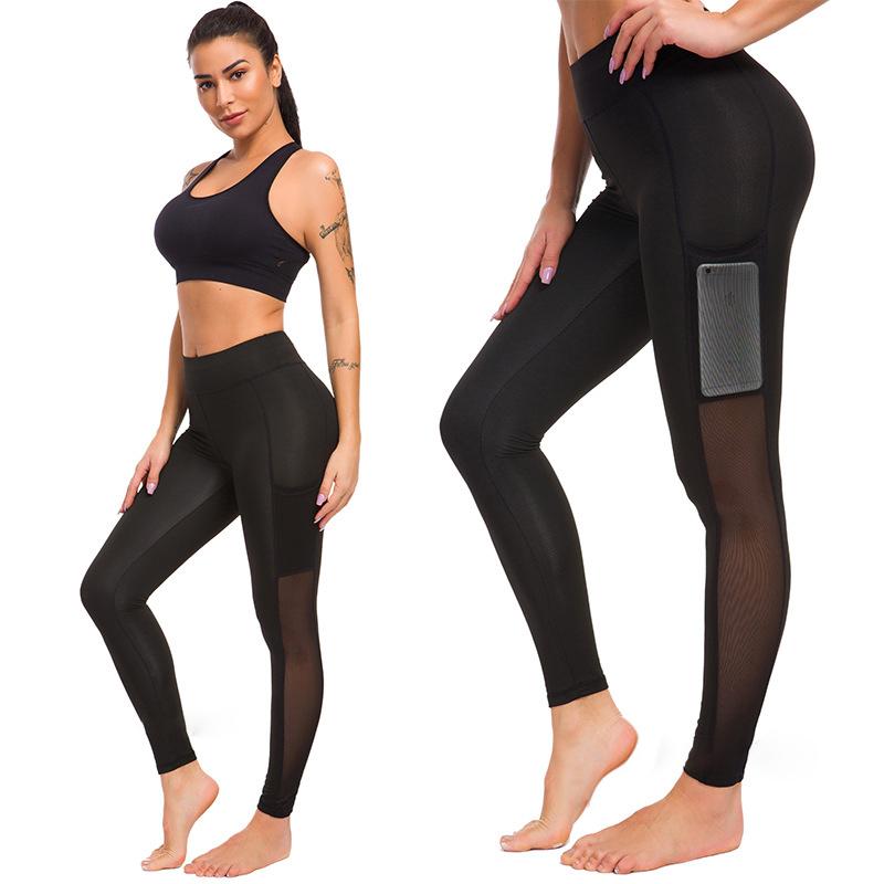 Pantaloni da Corsa e Yoga con Tasca Lungo i Leggings Elasticizzati