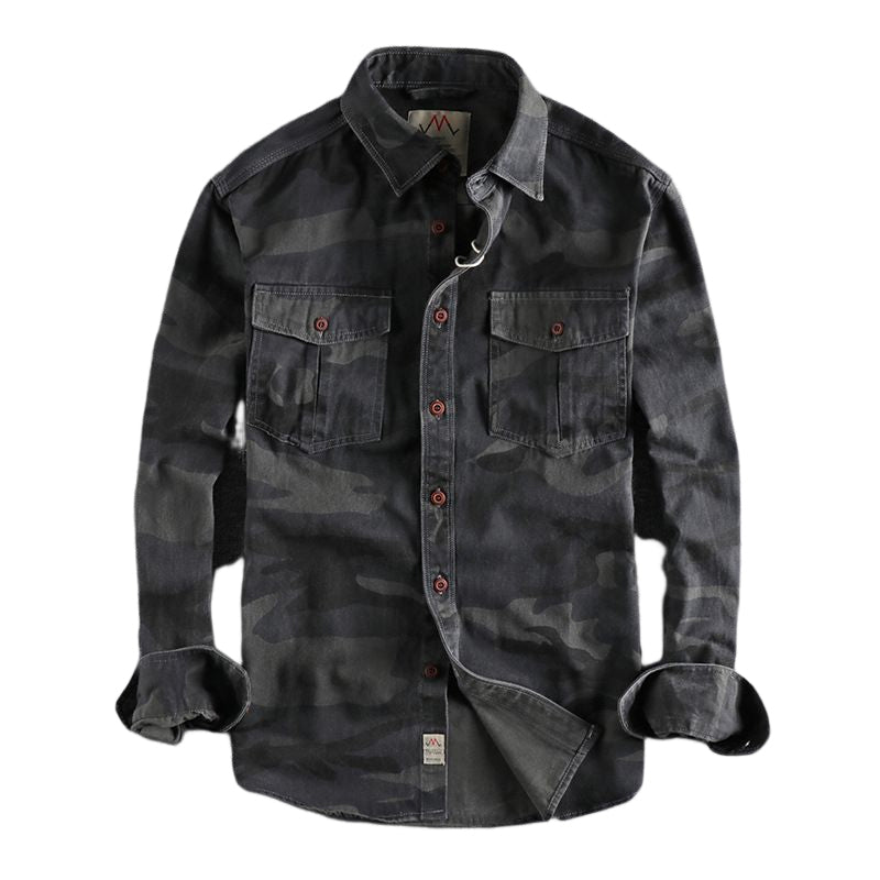 🎉 Speciale estate 🎉Camicia da lavoro mimetica da uomo a maniche lunghe