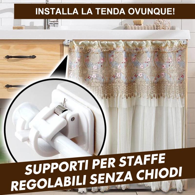 Supporti per staffa per asta regolabili senza chiodi (2 pezzi)
