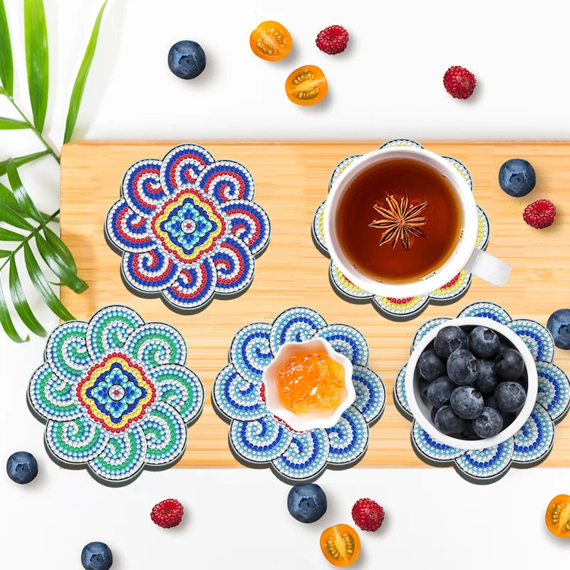 🌸Sottobicchieri con diamanti Sottobicchieri con pittura con diamanti (Mandala)