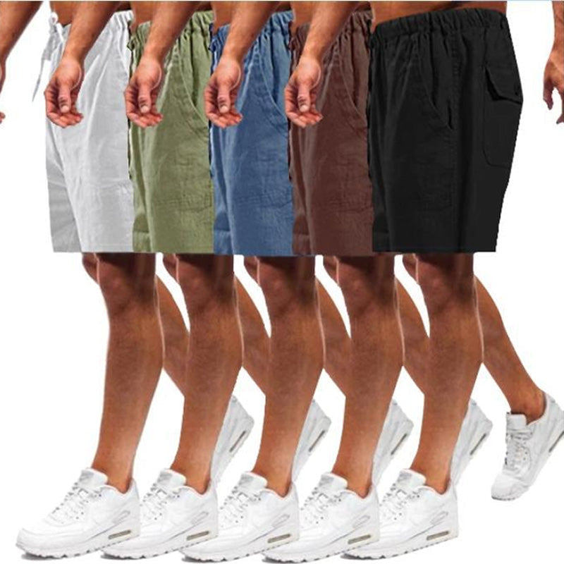 Pantaloncini Di Lino Casual Da Uomo Casual