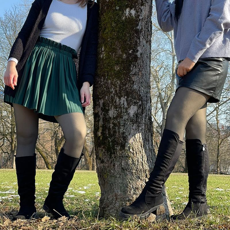 Collant caldi traslucidi finti con gambe impeccabili