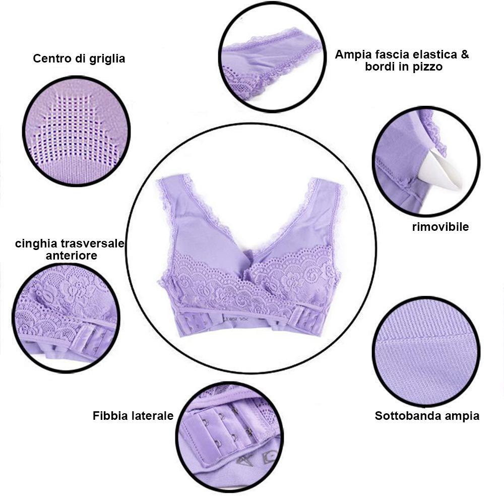 Reggiseno di sollevamento in pizzo con fibbia anteriore senza fili