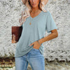 T-shirt casual con scollo a V da donna