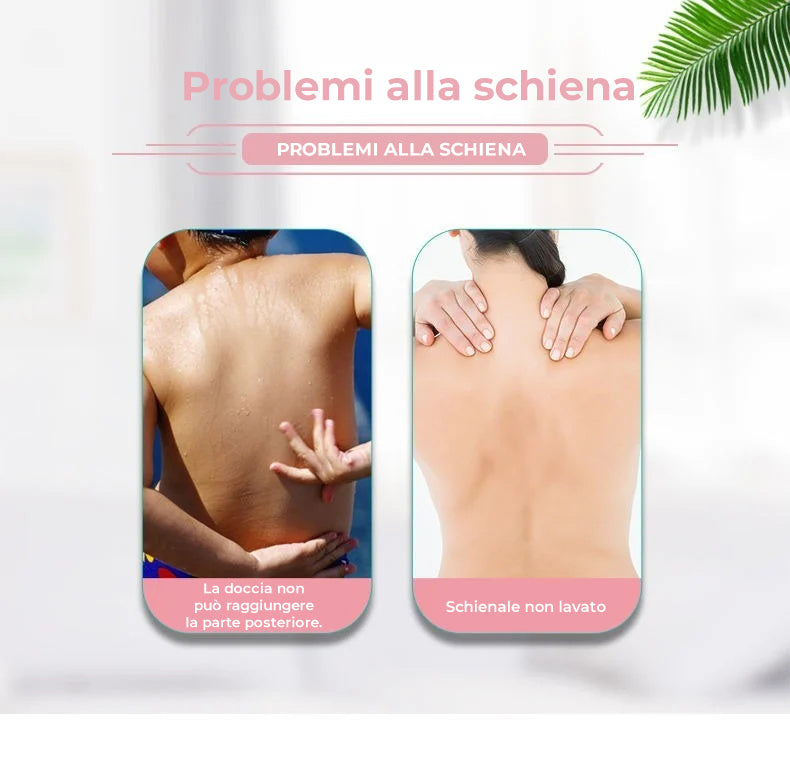 Scrubber per piedi e schiena per doccia, cuscino massaggiante