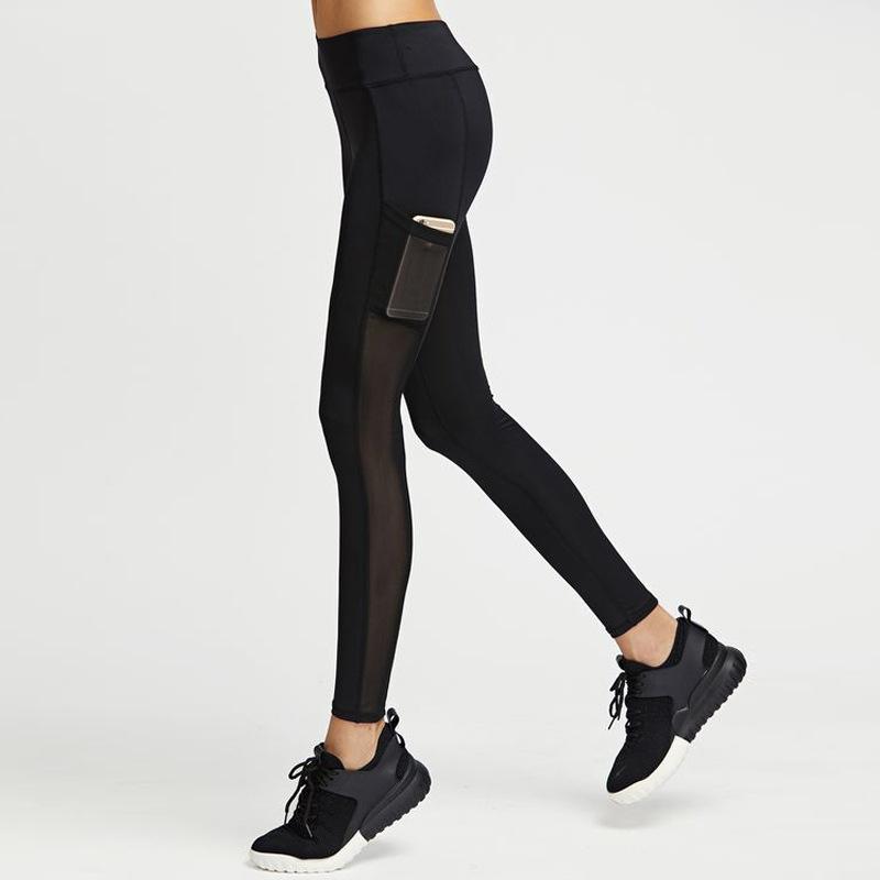 Pantaloni da Corsa e Yoga con Tasca Lungo i Leggings Elasticizzati