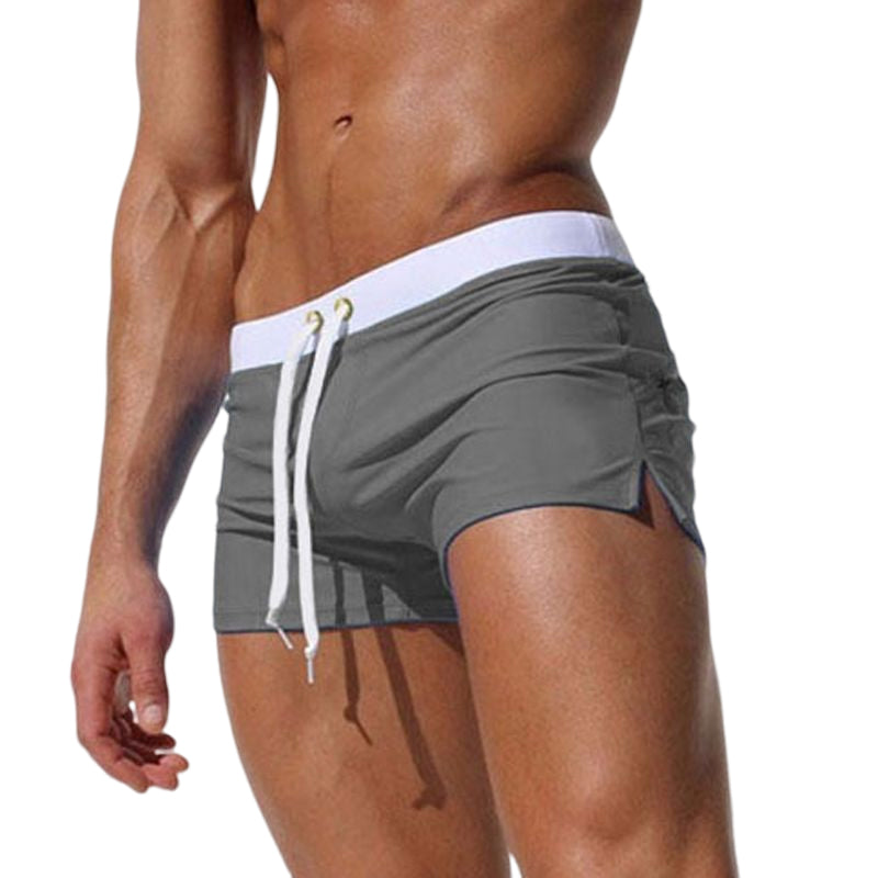 Costume da bagno da spiaggia da uomo in tinta unita