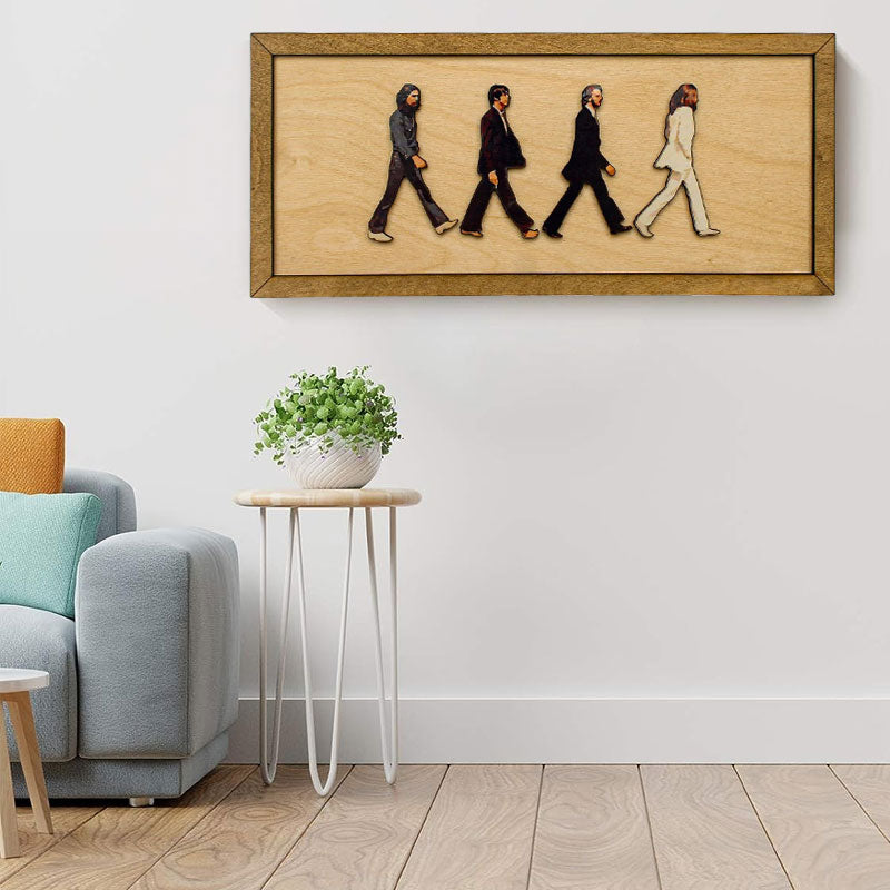 Ritratto di Abbey Road incorniciato dai Beatles