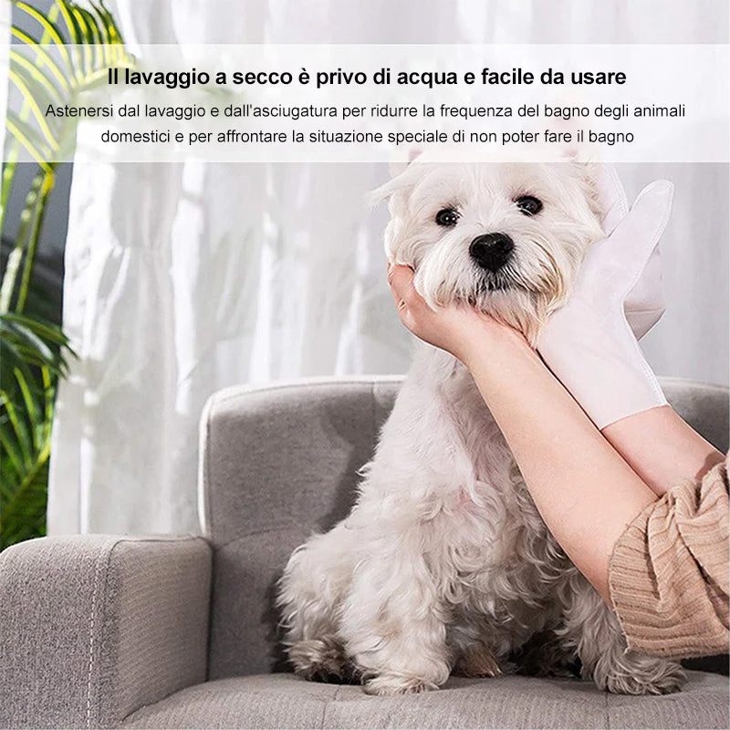 Guanti senza lavaggio per animali domestici