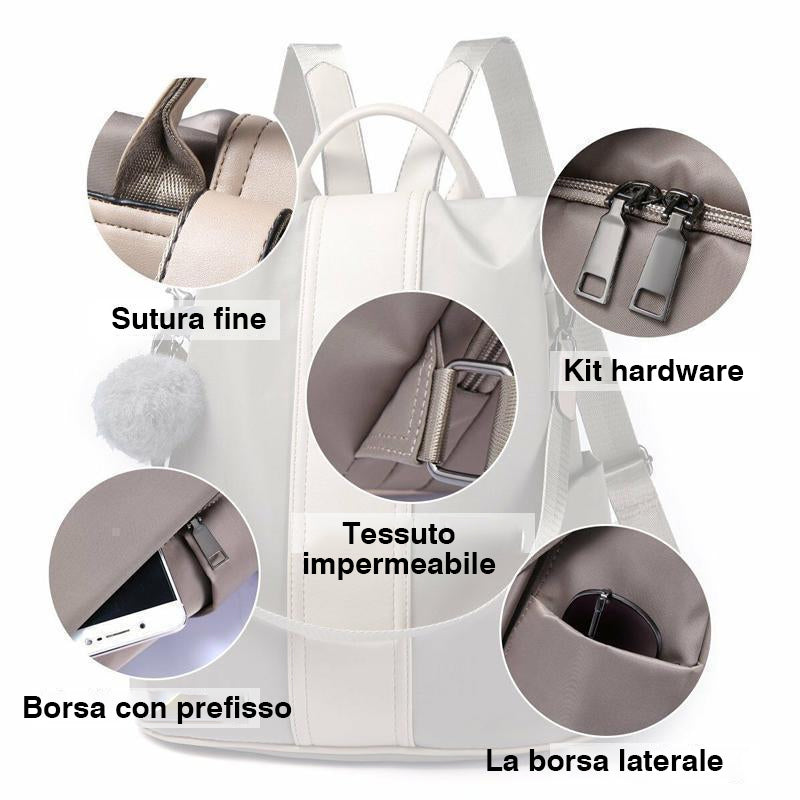 Zaino antifurto in nylon impermeabile