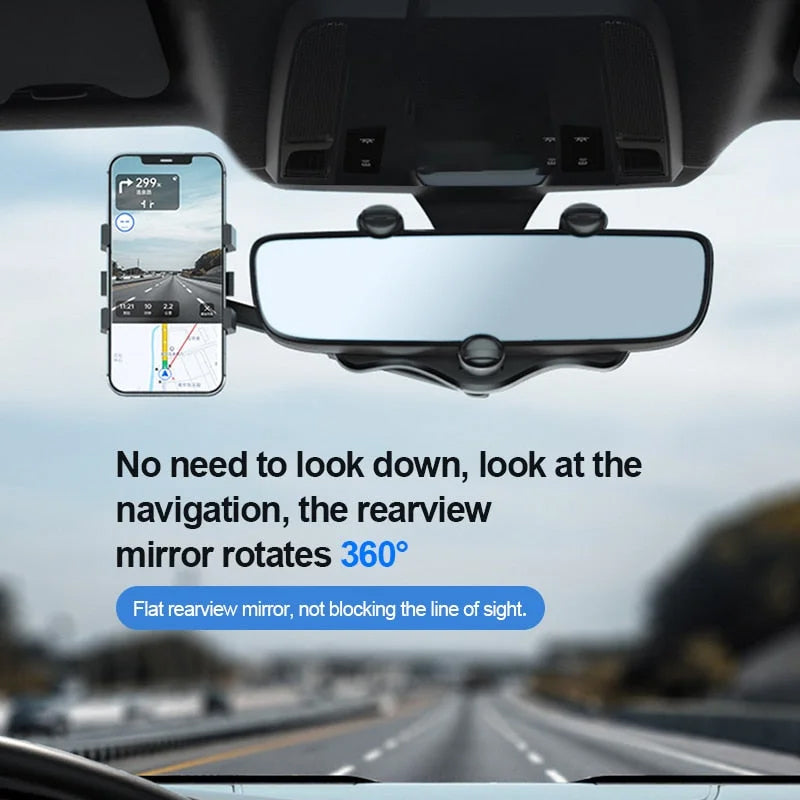🤳🏽Supporto per cellulare specchietto retrovisore auto girevole multifunzionale a 360°