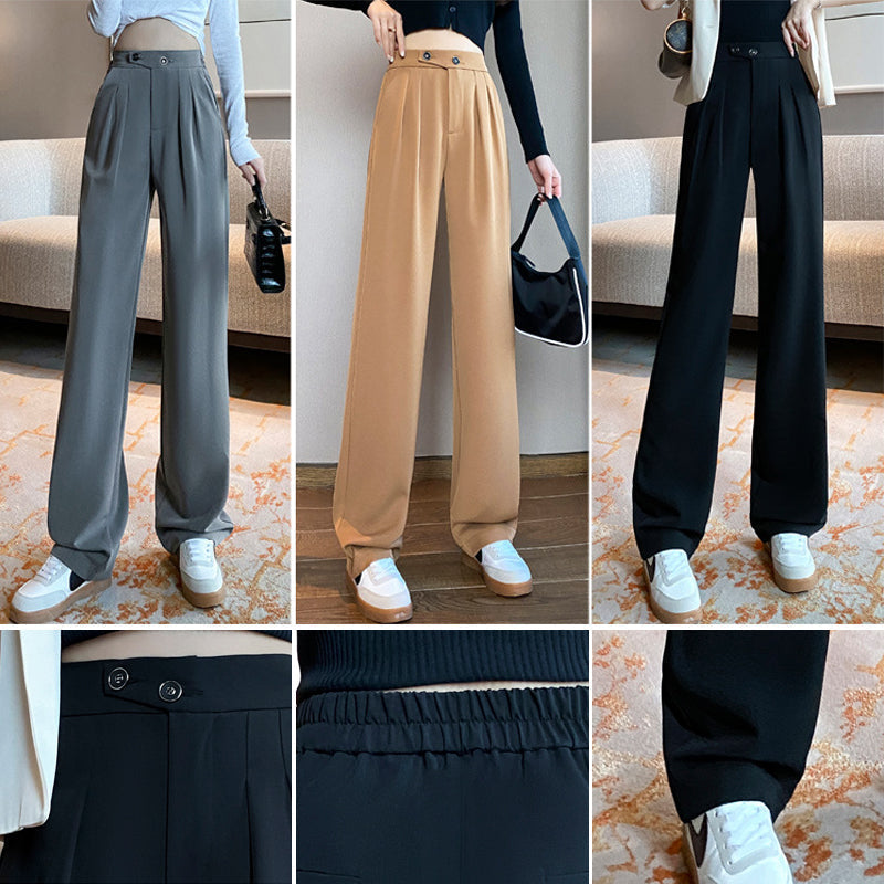 Pantaloni A Gamba Larga Da Donna A Vita Alta