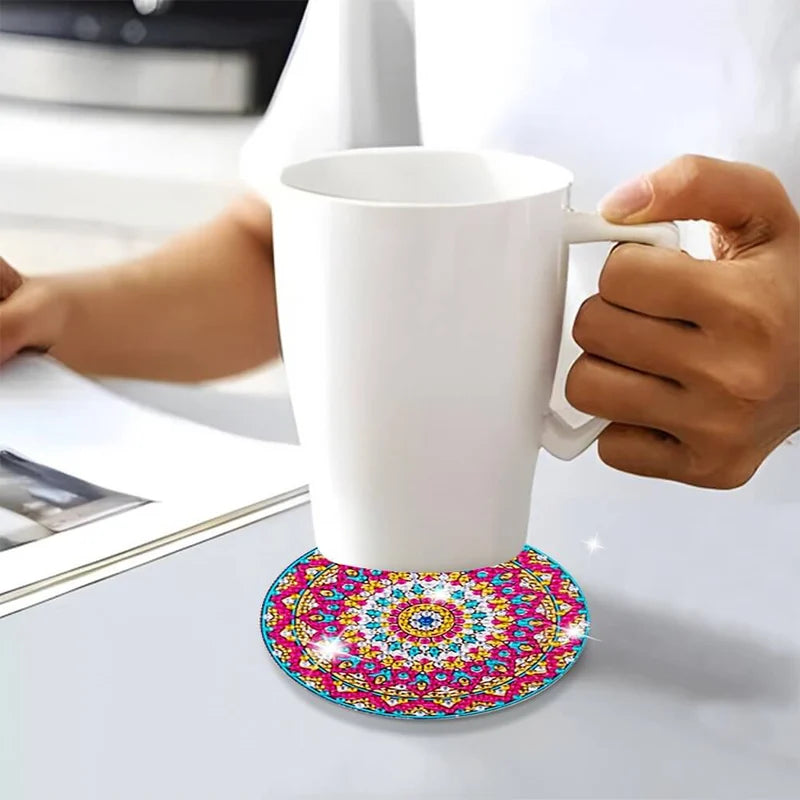 🌸Sottobicchieri con diamanti Sottobicchieri con pittura con diamanti (Mandala)