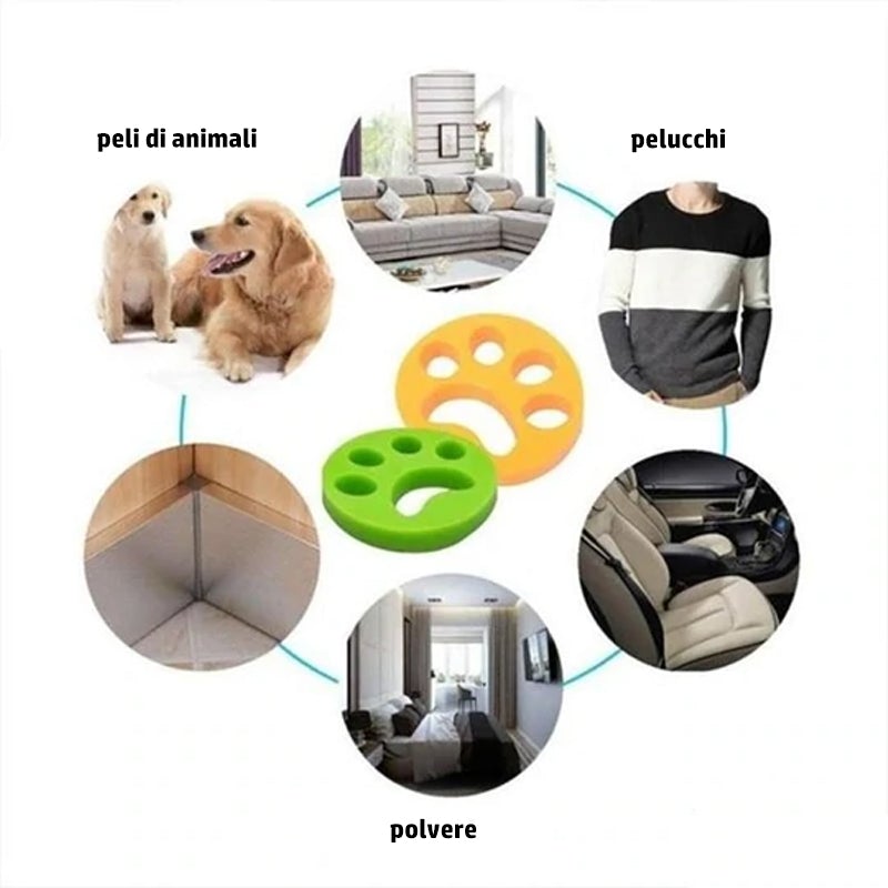 Zampa di pelucchi: rimuovi i peli degli animali durante il lavaggio e l'asciugatura