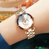 Orologio impermeabile da donna con quadrante con diamanti stellati