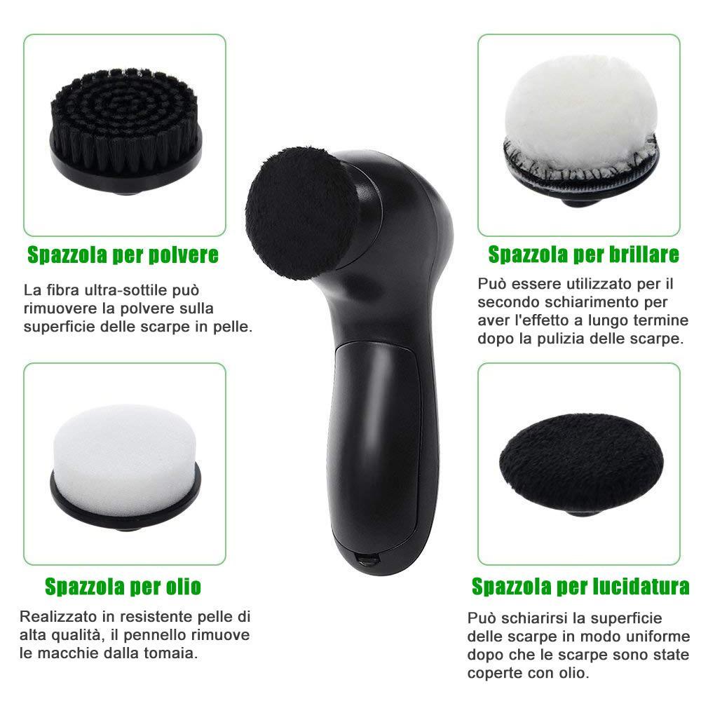Lucidatrice elettrica per scarpe , 4 testine