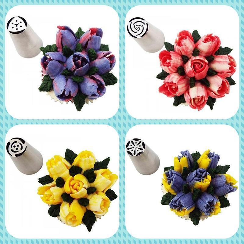 Set di beccucci in acciaio inox (13 pezzi) per cupcakes e decorazioni per torte