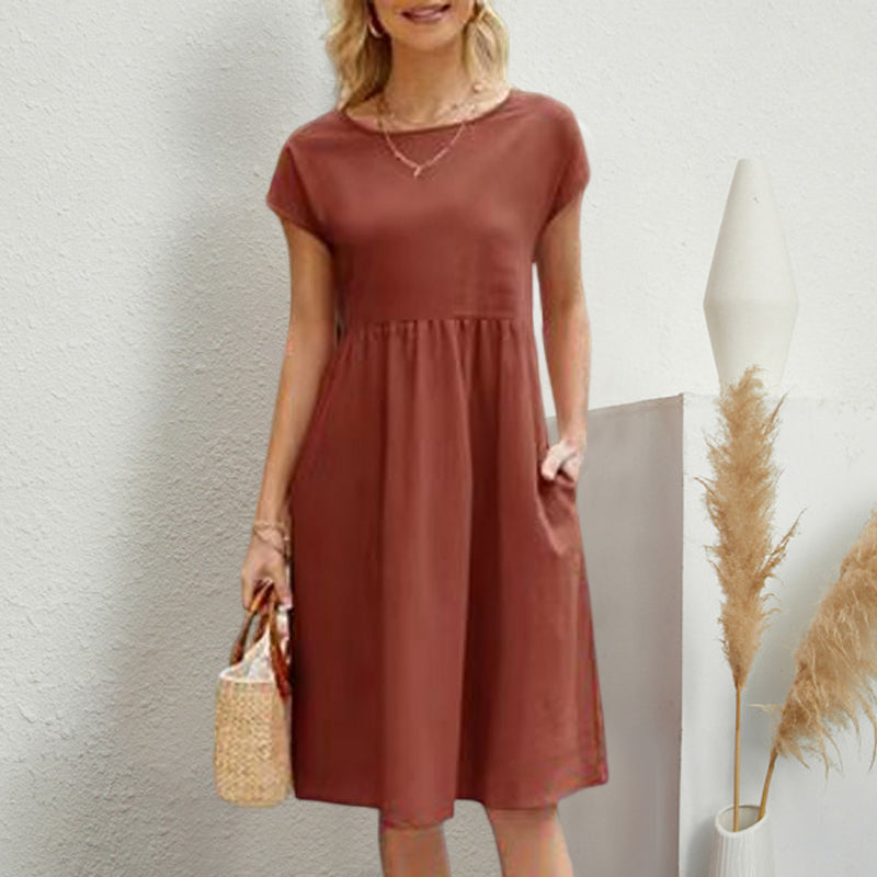 Abito Girocollo Da Donna In Cotone