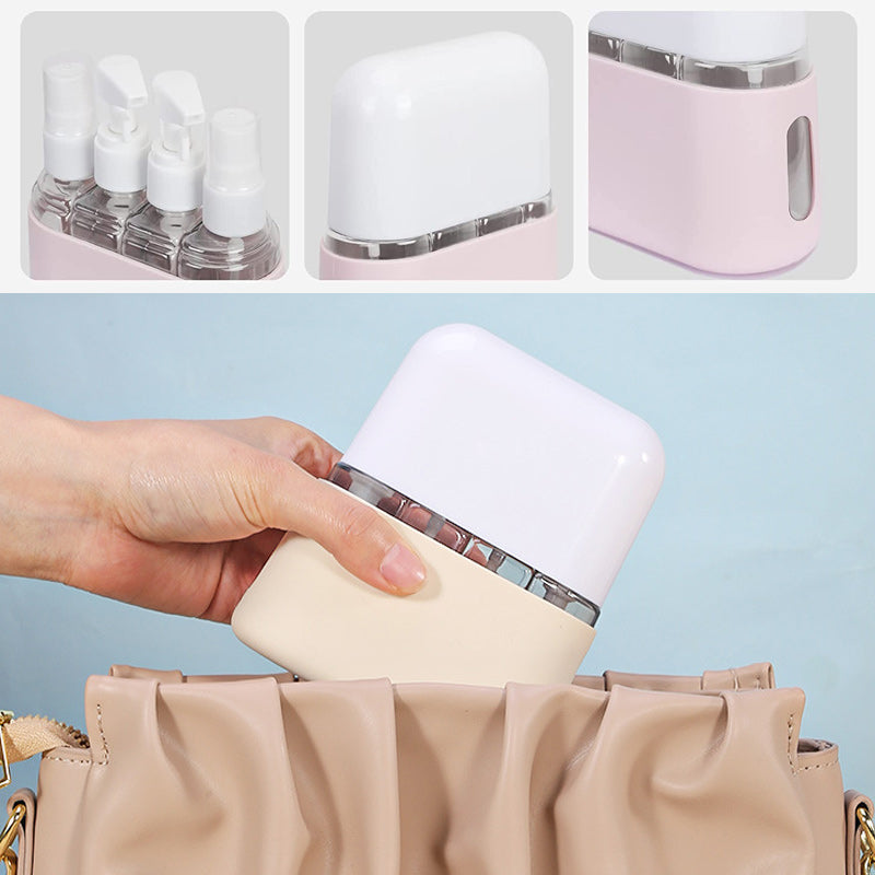 Set di flaconi da viaggio portatili con dispenser per shampoo