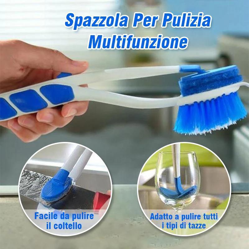 Spazzola per pulizia a doppia testina multifunzione