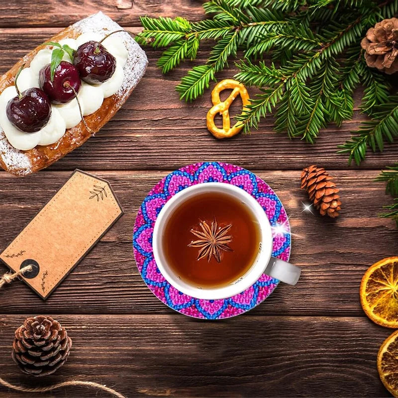 🌸Sottobicchieri con diamanti Sottobicchieri con pittura con diamanti (Mandala)